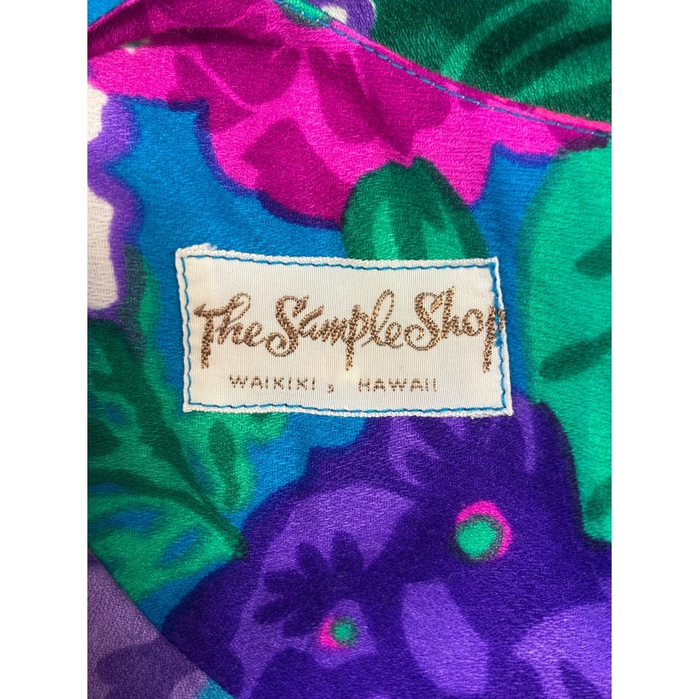 The Sample Shop VTG Hawaiian Floral Maxi Dress M Tropical Resort Garden Party - Picture 2 of 7